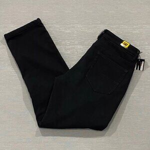 CAT Caterpillar Work Pants Mens 34 x 32 Black Canvas Fleece Lined Insulated